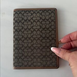 Coach Signature Passport Holder / Travel Wallet (Brown)